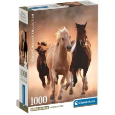 Rýchle kone HQC 1000-dielny puzzle s plagátom - Clementoni