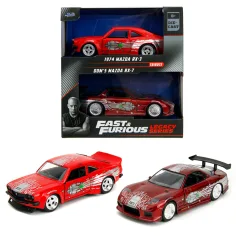 Rýchlo a zbesilo: Dom Mazda RX-7 a 1974 Mazda RX-3 kovový autíčkový set – Jada Toys