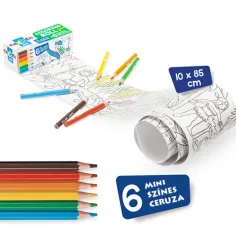 Samolepiaci mini valec na maľovanie so 6 mini ceruzkami - Carioca obrázok 3