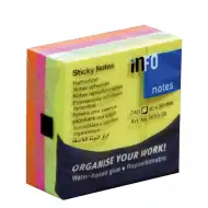 Samolepiaci poznámkový blok 50x50mm 240listov s fosforeskujúcimi farbami