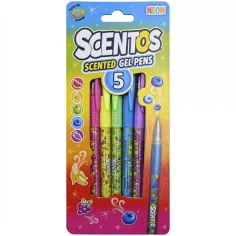 Scentos Voňavé gélové pero, 5 ks - neonové farby