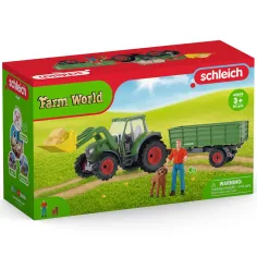Schleich: Farm World - Hračková súprava s traktorom a prívesom (42608)