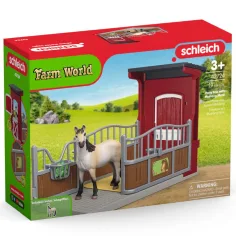 Schleich: Farm World - Stajňa box Mustang kôň s figúrkou herný set (42724)