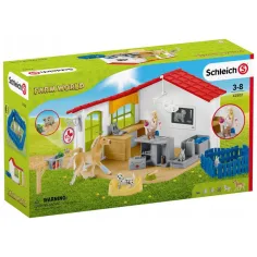 Schleich: Farm World - Veterinárna klinika s koňom a domácimi zvieratami set (42502)