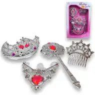 Set krásny princeznej s diadémom, vlásenkou a príslušenstvom