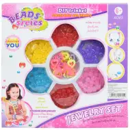 Set na výrobu perál, transparentné perly v tvare srdca