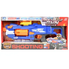 Soft Bullet Gun: Manuálna zbraň s otočným zásobníkom a nábojmi 44cm obrázok 7