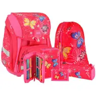 Spirit: Butterfly školská taška s LED, batoh - 5 dielny set