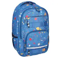 Spirit: Campus modrá škvrnitá zaoblená školská taška, batoh 46x33x22cm