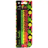 Spirit: Čierna trojhranná grafitová ceruzka HB so vzorom odtlačku dlane a s gumou