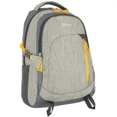 Spirit: Crew šedý, žltý zaoblený školský batoh, ruksak 48x31x20cm