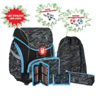Spirit: Football ergnomická školská taška s 3D vzorom a LED svetlom 5-dielny set 34x22x41cm
