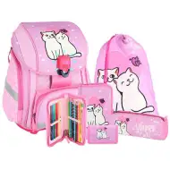 Spirit: Happy Cats školská taška s LED, batoh - 5 dielny set
