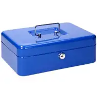 Spirit: Kazeta na peniaze v modrej farbe s dvomi kľúčmi CB190 300x240x88mm