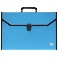 Spirit: Modrý držiak na dokumenty A4 s rúčkou 12 priehradiek