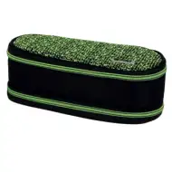 Spirit: My Bag čierny a zelený oválny peračník s dvomi priehradkami