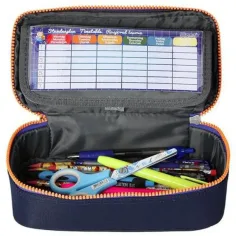 Spirit: My Bag indigová modrý oválny peračník s oranžovým zipsom 23x10cm obrázok 2
