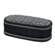 Spirit: My Bag sivý a čierny oválny peračník s dvomi priehradkami