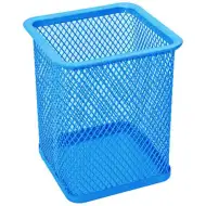 Spirit: Neónovo-modrý kovový hranatý držiak na ceruzky