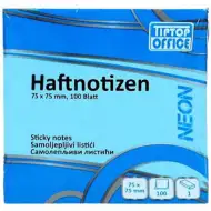 Spirit: Neónovo-modrý samolepiaci poznámkový blok 100 listov 75x75mm