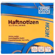 Spirit: Neónovo-oranžový samolepiaci poznámkový blok 100 listov 75x75mm