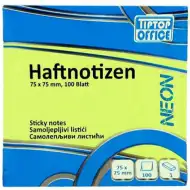 Spirit: Neónovo zelený samolepiaci poznámkový blok 100 listov 75x75mm