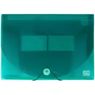 Spirit: Obal na dokumenty A4 s 12 priehradkami v transparentnej modrej farbe