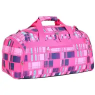 Spirit: Ružová športová taška s kockovaným vzorom 55x31x41cm