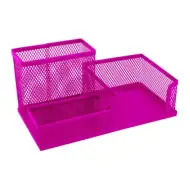 Spirit: Ružový kovový sieťový organizér na stôl 205x103x98mm