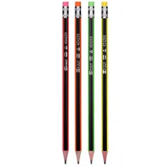 Spirit: Trojhranná neónová grafitová ceruzka HB s gumou v rôznych farbách 1 ks obrázok 2