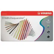 Stabilo: Aquacolor 36 dielny set farebných ceruziek v kovovej krabičke