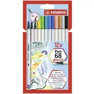 Stabilo: Pen 68 brush 12 dielny set fixiek