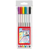 Stabilo: Pen 68 brush 6 dielny set fixiek