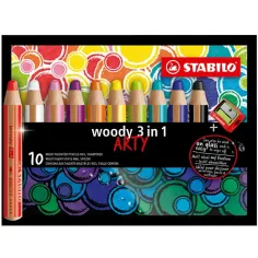 Stabilo Woody 3in1 ARTY farebná ceruzka set 10ks