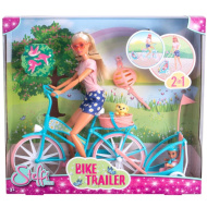 Steffi Love: Cyklistka Steffi bábika s detským prívesom za bicykel - Simba Toys