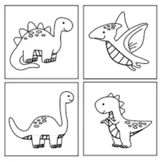 Sticker Art: Dinosaurusy set nálepiek na vymaľovanie - Comansi obrázok 2