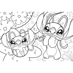 Stitch 2 v 1 108-dielny puzzle a omaľovánka 50x35cm - Lisciani obrázok 2