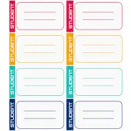 Štítky na zošity 8 ks Student