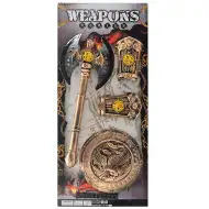 Stredoveký bard, štít a chránič rúk 4 dielny set