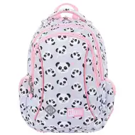 St.Right Grey Panda ružovo-sivá trojkomorová školská taška, batoh 39x27x17cm