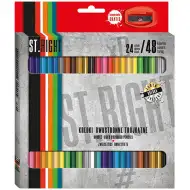St.Right Kétvégű obojstranná farebná ceruzka, 24 dielny set so strúhadlom