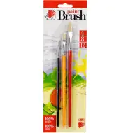 ICO: Štetce ploché Ježko s drevenou lakovanou rúčkou 3ks/bal