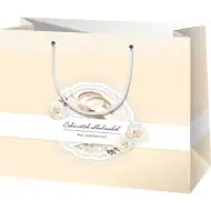 Svadobná darčeková taška normálnej veľkosti a krémovej farby 18x10x23cm