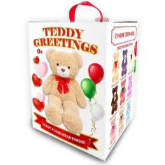 Teddy Greetings: Snehové priania plyšový medveď biely v darčekovej krabici 120cm obrázok 2