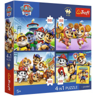Tlapková patrola - 4 x 88 ks Premium Plus Kids puzzle - Trefl