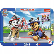 Tlapková patrola psí hrdinovia 2 v 1 rámikové baby puzzle - Trefl