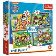 Tlapková Patrola: Tím na dovolenke 4v1 35-48-54-70-dielne puzzle - Trefl