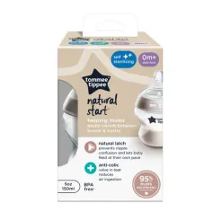 Tommee Tippee: Closer To Nature priehľadná fľaša na mlieko 150ml (0 mesiac+)