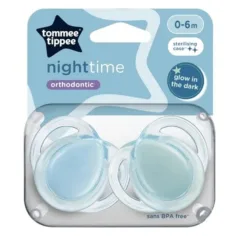 Tommee Tippee: Nočný čas 2 ks fluorescenčné ortodontické cumlíky set v rôznych variantoch (0-6 mesiacov)