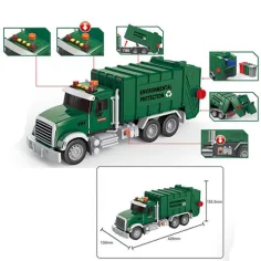 ToyStar zelené smetiarske auto so svetelnými a zvukovými efektmi 42 cm - obrázok 2